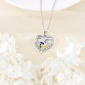wholesale 925 Sterling Silver Volleyball Enamel Heart Pendant Necklace for Women Sport Gift-0-2