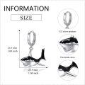 wholesale 925 Sterling Silver Killer Whale Dangle Drop Earrings for Women-0-1