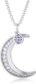 wholesale TOUPOP Moon Jewelry For Women Moon Necklace June Birthstone Sterling Silver Crescent Moon Pendant Necklace June Birthday Christmas Gifts For Women Sister Friend Wife -0-0