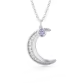 TOUPOP Sterling Silver June Birthstone Moon Pendant Necklace for Women-0-0