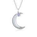 TOUPOP Sterling Silver June Birthstone Moon Pendant Necklace for Women-0-0