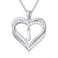 TOUPOP Sterling Silver Heart Initial A-Z Letter Pendant Necklace-0-0