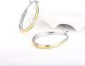 wholesale 925 Sterling Silver Gold Plated Oval Grooved Hoop Earrings for Women-0-4