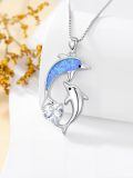 TOUPOP Sterling Silver Dolphin Heart Love Necklace For Women Gifts-0-1