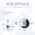 wholesale 925 Sterling Silver Butterfly Belly Button Ring for Women - Blue Crystal Body Jewelry-0-4