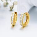 wholesale 14k Gold Channel Set Cubic Zirconia Huggie Hoop Earrings For Women-0-3