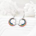 wholesale 925 Sterling Silver Rainbow Moon & Cloud Drop Earrings for Women Girls -0-1