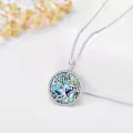wholesale 925 Sterling Silver Abalone Shell Tree of Life Pendant Necklace-0-1