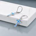 wholesale Sterling Silver Cross Leverback Dangle Drop Earrings for Women Men-0-20