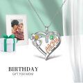 TOUPOP Sterling Silver & Mom's Birthstone Necklace For Women-0-3