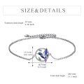 wholesale 925 Sterling Silver Hummingbird Charm Bracelet With Blue Purple Enamel Detail-0-2