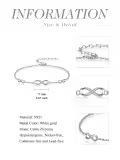 TOUPOP 925 Sterling Silver Infinity Anklet Adjustable Ankle Bracelet Gift for Women-0-2