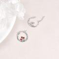 wholesale 925 Sterling Silver Red Tulip Flower Hypoallergenic Small Hoop Earrings for Women Girls-0-2