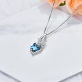 wholesale 925 Sterling Silver Butterfly Blue Crystal Pendant Necklace Gift for Sisters and Friends-0-4