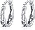 wholesale 925 Sterling Silver Celtic Knotwork Hoop Earrings 14mm Diameter-0-0