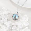 wholesale 925 Sterling Silver Wolf Howl in Forest Scene with Mushrooms and Branches Pendant Necklace for Women-0-3