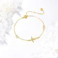 wholesale 14K Gold Infinity Heart Cross CZ Charm Bracelet for Women Adjustable Religious s-0-3