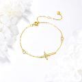wholesale 14k Gold Heart Charm Bracelet Wholesale With Lab Diamond Center-0-3