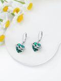 wholesale 925 Sterling Silver Birthstone 12 Constellations Heart Dangle Earrings-0-4