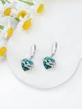 wholesale 925 Sterling Silver Birthstone 12 Constellations Heart Dangle Earrings-0-4