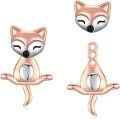 wholesale 925 Sterling Silver Hypoallergenic Yoga Fox Stud Earrings for Women Girls-0-0