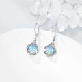 wholesale 925 Sterling Silver Moonstone Lotus Drop Earrings-0-4