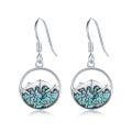 wholesale 925 Sterling Silver Mountain Drop Earrings With Turquoise Inlay-0-0
