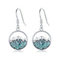 wholesale 925 Sterling Silver Mountain Drop Earrings With Turquoise Inlay-D-Turquoise Mountain