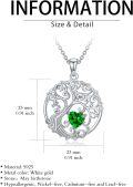 wholesale TOUPOP Tree Of Life Necklace 925 Sterling Silver Birthstone Pendant Jewelry Gifts For Women Her Wife Birthday -0-3