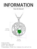 TOUPOP Sterling Silver Birthstone Tree Of Life Pendant Jewelry Gifts-0-3