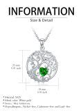 TOUPOP Sterling Silver Birthstone Tree Of Life Pendant Jewelry Gifts-0-3