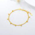 wholesale 18K Gold Ball & Heart Charm Italian Mesh Link Chain Bracelet (Size: S/M/L)-0-2