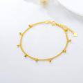 wholesale 18K Gold Ball & Heart Charm Italian Mesh Link Chain Bracelet (Size: S/M/L)-0-2