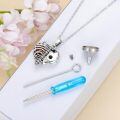 wholesale 925 Sterling Silver Cremation Jewelry Heart Urn With Sky Blue Crystal Pendant-0-4
