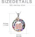 wholesale 925 Sterling Silver Rainbow Crystal Sisters Forever Love Pendant Necklace for Women-0-5