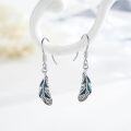 wholesale 925 Sterling Silver Feather Shape Turquoise Stone Western Style Drop Earrings for Women-0-1