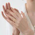 wholesale 18K Gold Plated Hand Shape Open Adjustable Ring with Just Breathe Engraving - Valentines Day Gifts for Her-0-2