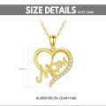 wholesale 14k Gold Heart Pendant With Mom Inscription-0-2