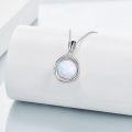 wholesale  Sterling Silver Pearl Moonstone Opal Black Pearl Necklace for Women 8mm Gemstone Jewelry for Mom Wife ( ) -0-6