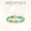 TOUPOP 18K Gold Plated Sterling Silver Jade Bangle Bracelet-0-3