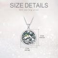 wholesale 925 Sterling Silver with Abalone Shell and Moss Agate Mountain Pendant Necklace for Hikers-0-4