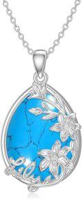 wholesale Sterling Silver Flower Necklace for Women with Rose Lily Daisy Lotus Tulips Pendant-0-0