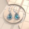wholesale 925 Sterling Silver Howlite Turquoise Tree of Life Drop Earrings for Women-0-1