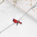 wholesale 925 Sterling Silver Red Cardinal Bird Charm Bracelet with Leaf Design and Adjustable Chain - Perfect Gift for Women & Moms (Autism Awareness)-0-2