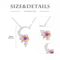 wholesale 925 Sterling Silver Rose and Moon Pendant with Purple Stone Necklaces Wholesale for Women-0-2