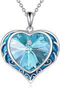 wholesale Sterling Silver Austrian Crystals Love Heart Pendant Necklace for Women-0-22