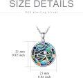 wholesale 925 Sterling Silver Eye of Horus Pendant Necklace with Zircon & Abalone Gemstone, 18.2 Cable Chain, 21x21mm, Gift for Women-0-4