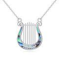 wholesale 925 Sterling Silver Lyre Necklace Wholesale With Mother Of Pearl-0-0