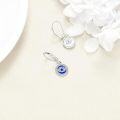 wholesale 925 Sterling Silver Blue Evil Eye Dangle Drop Leverback Earrings for Women Girls  43mm Length-0-3