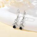 wholesale 925 Sterling Silver Cubic Zirconia Paw Earrings 20mm x 9.7mm Cute Animal Jewelry Gift for Women-0-3